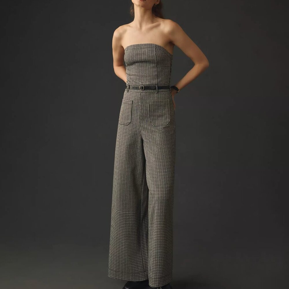 HTF Anthropologie Maeve Houndstooth Knit Jumpsuit